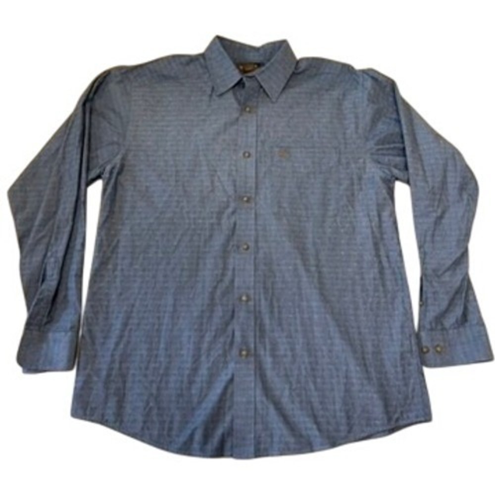 Ariat Mens Blue Diamond Geometric Long Sleeve Button Down Shirt Large‎ Logo